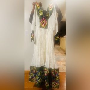 Brand New Hand made cotton Glamorous Ethiopian Traditional Dress, Habesha kemis,
